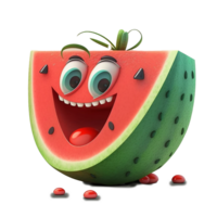 Free fruits png, cute funny fruit vegetable character, cartoon style, Ai Generative png