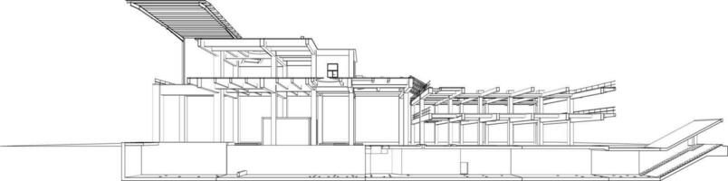 3d ilustración de industrial edificio vector