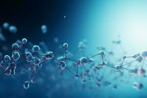 Background features an array of scientific molecules, visually captivating composition AI Generated photo