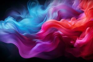 Dramatic smoke and fog in contrasting vivid red, blue, and purple colors Vivid and intense abstract background or wallpaper AI Generated photo