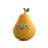 vrij fruit png, schattig grappig fruit groente karakter, tekenfilm stijl, ai generatief png