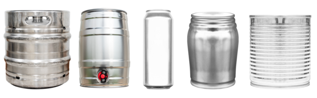 Collection set mockup packaging shiny can png