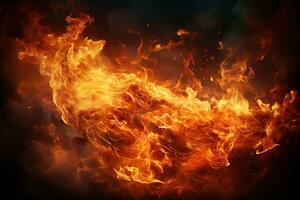 Blaze expanding, Illustration of spreading flame, fiery heat, flame backdrop AI Generated photo