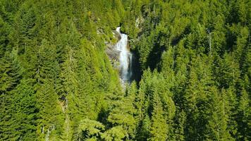 Aerial view of beautiful waterfall, British Columbia, Canada. video