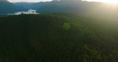 Aerial view from Burnaby Mountain Park of Deep Cove Bay video