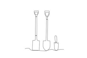 Three types of shovels vector