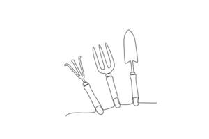 Illustration of three mini garden tools vector