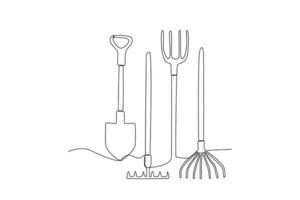 A set of gardening tools vector