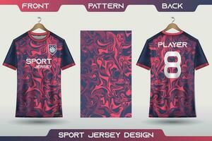 Sports jersey design. t-shirt soccer jersey for football, racing, gaming, cycling. fabric with front view and back view vector