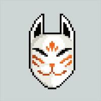 Pixel art illustration Japanese Mask. Pixelated Mask. Japanese Mask icon pixelated for the pixel art game and icon for website and video game. old school retro. vector