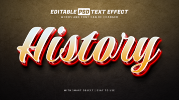 History red glowing text effect editable psd