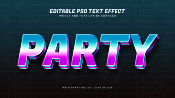 Party 3d Text bewirken editierbar psd