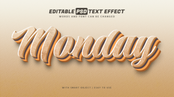 Monday retro vintage text effect psd