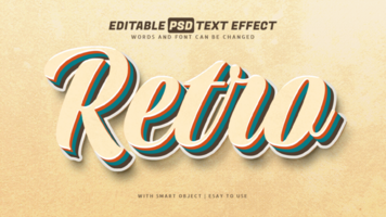 retro Clásico 3d texto efecto editable psd