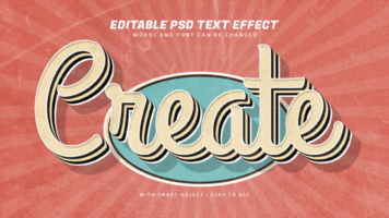 créer 3d rétro ancien style texte effet psd