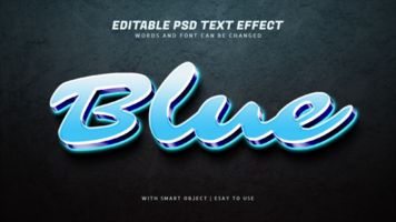 Blau 3d glühend Text bewirken editierbar psd