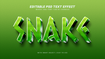 serpent vert 3d texte effet modifiable psd