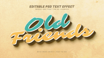 Old friends vintage retro style text effect psd