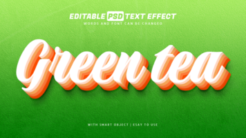 verde té 3d estilo texto efecto psd