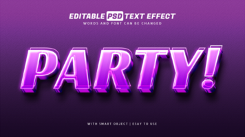 Party glühen Neon- lila Text bewirken psd