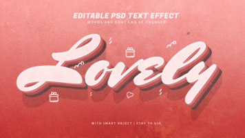 adorável 3d retro vintage estilo texto efeito psd