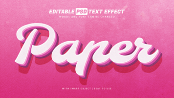 Paper pink retro vintage text effect psd