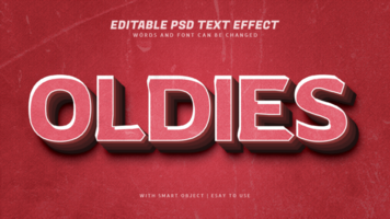 Red retro vintage 3d 90s style text effect psd