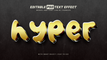 Hyper gold style text effect psd