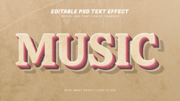 musica 3d Vintage ▾ stile testo effetto psd