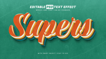 super retrò Vintage ▾ 3d testo effetto modificabile psd