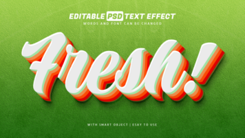 Fresh 3d style text effect psd