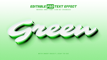 Green 3d style text effect editable psd