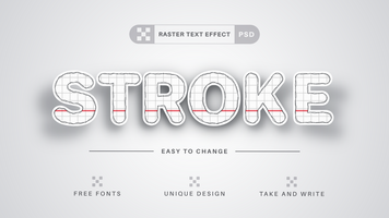 Stroke Paper - Editable Text Effect, Font Style psd