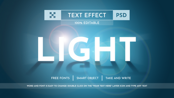 papier licht - bewerkbare tekst effect, doopvont stijl psd