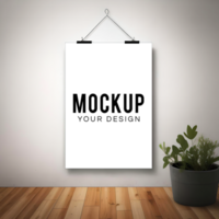 Psd wall display mockup-psd wall mockup background Ai generated