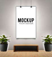 Psd wall display mockup-psd wall mockup background Ai generated