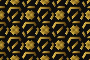 Abstract geometric pattern with lines, rhombuses A seamless vector background. black and gold texture