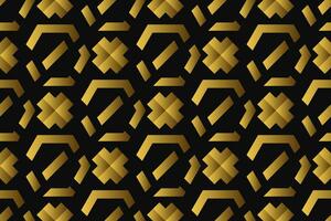 Abstract geometric pattern with lines, rhombuses A seamless vector background. black and gold texture