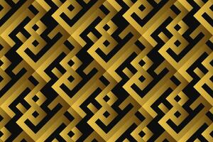 Abstract geometric pattern with lines, rhombuses A seamless vector background. black and gold texture