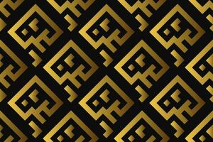 Abstract geometric pattern with lines, rhombuses A seamless vector background. black and gold texture