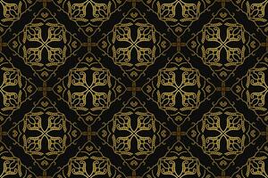 Black and gold art deco seamless pattern design vector