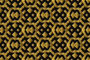 Abstract geometric pattern with lines, rhombuses A seamless vector background. black and gold texture
