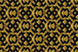 Abstract geometric pattern with lines, rhombuses A seamless vector background. black and gold texture