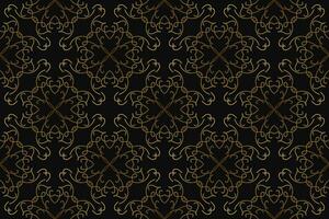 Black and gold art deco seamless pattern design vector