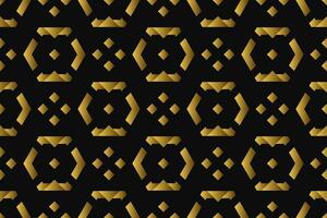 Abstract geometric pattern with lines, rhombuses A seamless vector background. black and gold texture