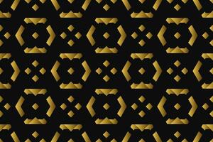 Abstract geometric pattern with lines, rhombuses A seamless vector background. black and gold texture