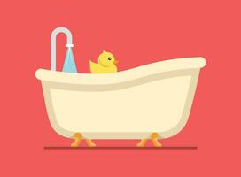 Bath icon in flat style. Bathroom vector illustration on isolated background. Bathtub sign business concept.