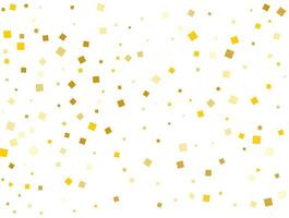 Golden Rain From Square Confetti. Vector illustration