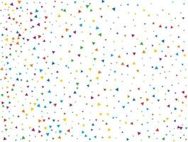 Birthday Triangular Confetti. Light Rainbow glitter confetti background. Colored festive texture. vector