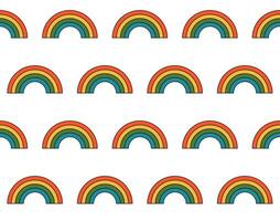 Retro hippie seamless pattern, rainbow, vector. vector